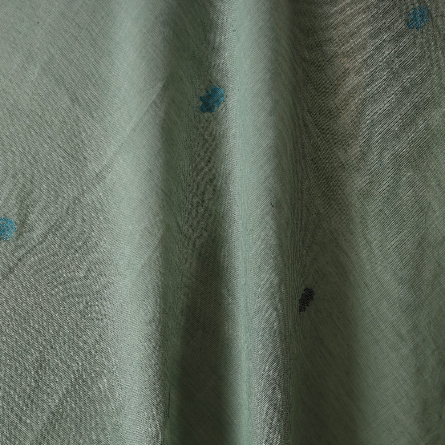 Green - handloom cotton phulia jamdani fabric 17