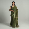  Handloom Cotton Phulia Jamdani Saree with Tassels 