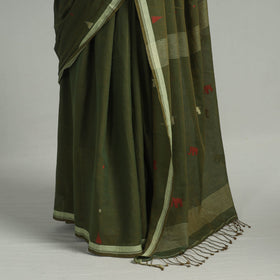  Handloom Cotton Phulia Jamdani Saree with Tassels 