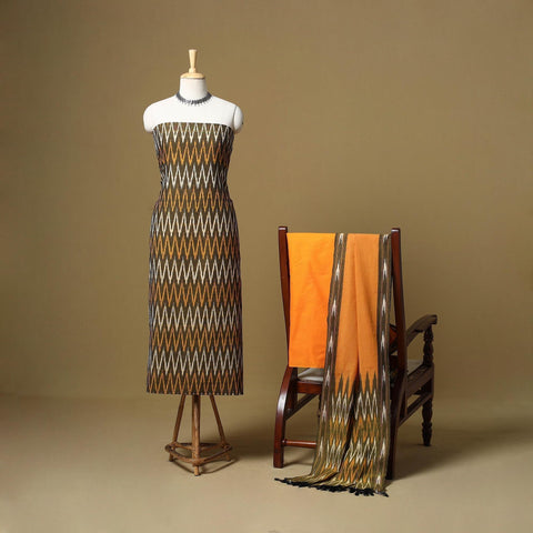 Handloom cotton pochampally ikat 3pc unstitched dress