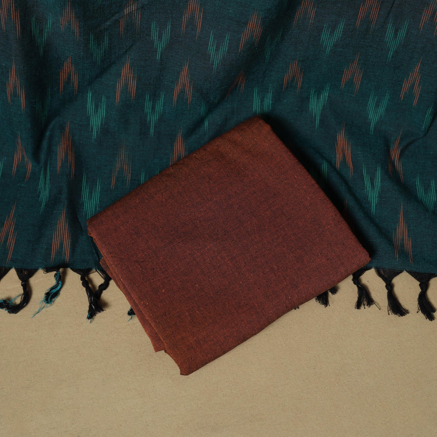 Handloom cotton pochampally ikat 3pc unstitched dress