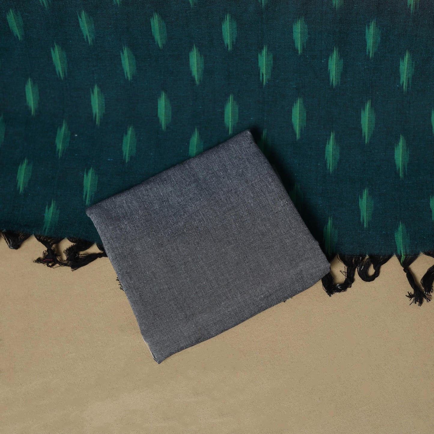 Handloom cotton pochampally ikat 3pc unstitched dress