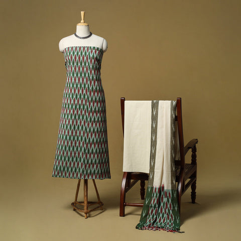 Handloom cotton pochampally ikat 3pc unstitched dress