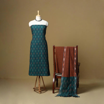 Handloom cotton pochampally ikat 3pc unstitched dress