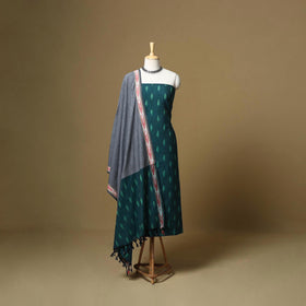 Handloom cotton pochampally ikat 3pc unstitched dress