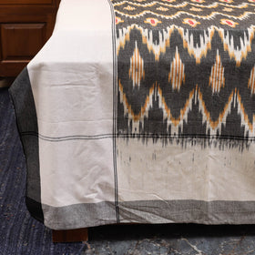 Green - handloom cotton pochampally ikat double bedsheet