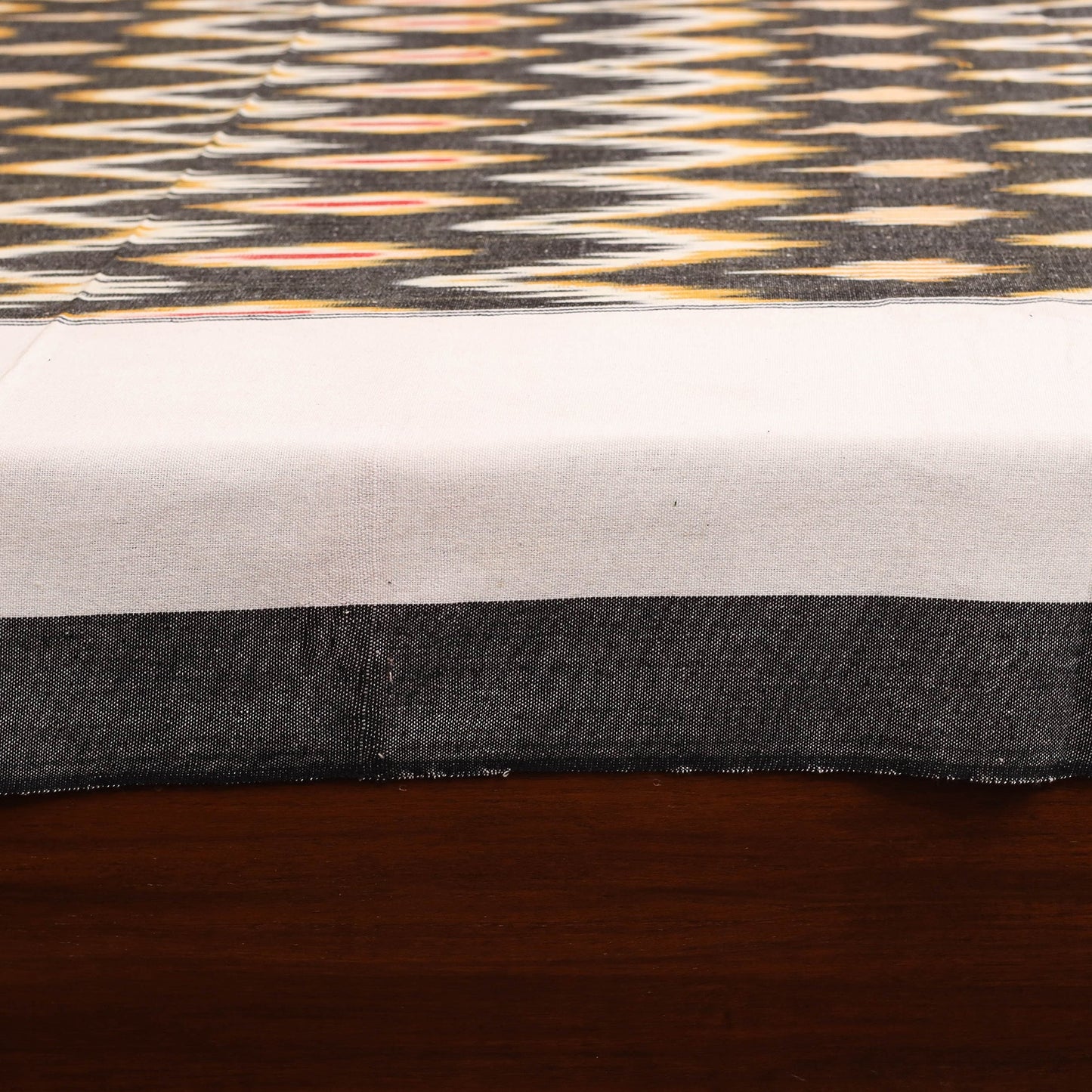 Green - handloom cotton pochampally ikat double bedsheet