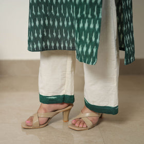  Green Handloom Cotton Pochampally Ikat Kurta Set 