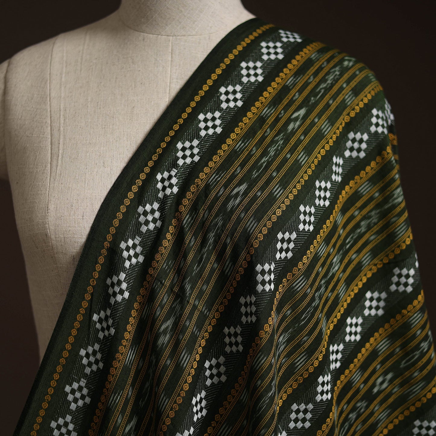 Handloom cotton sambalpuri dabi ikat fabric 01 - handcrafted