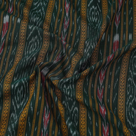  Green Handloom Cotton Sambalpuri Ikat Fabric