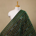 Green Handloom Cotton Sambalpuri Ikat Fabric