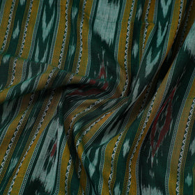 Green Handloom Cotton Sambalpuri Ikat Fabric