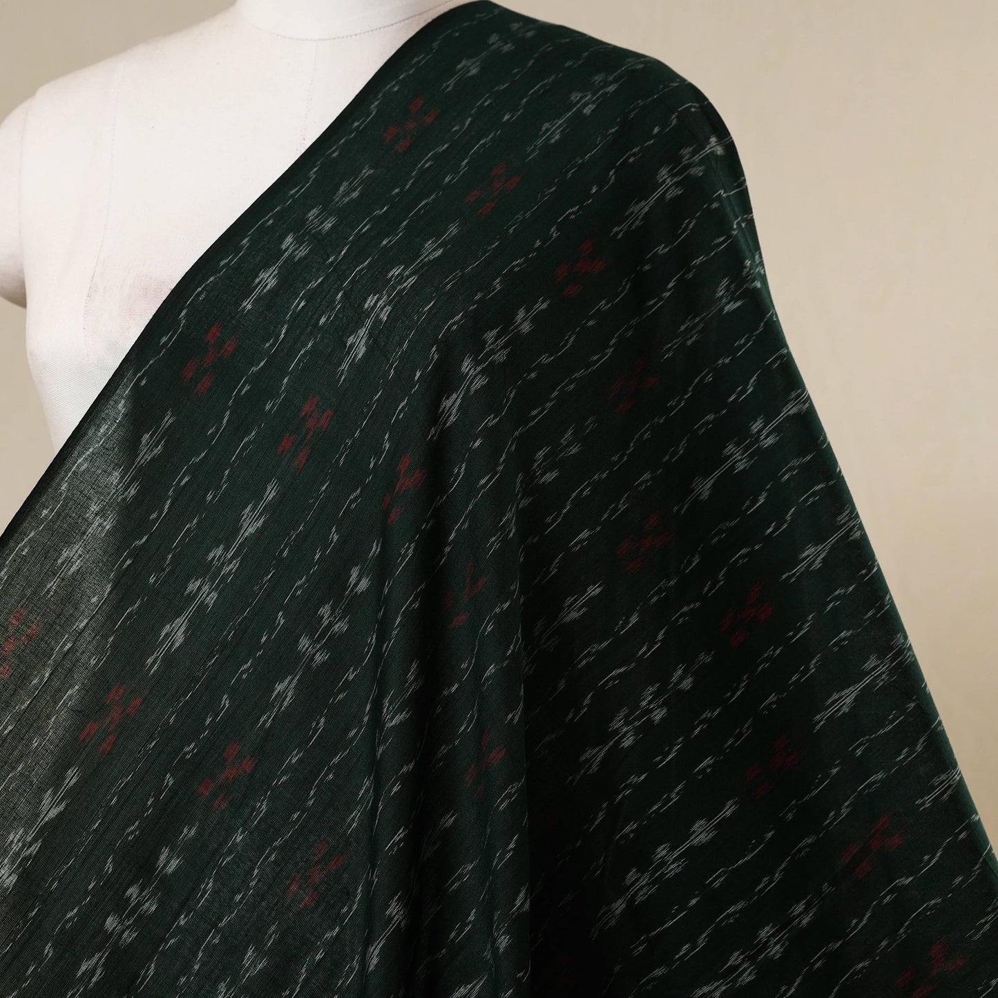 Green - handloom cotton sambalpuri ikat fabric 05