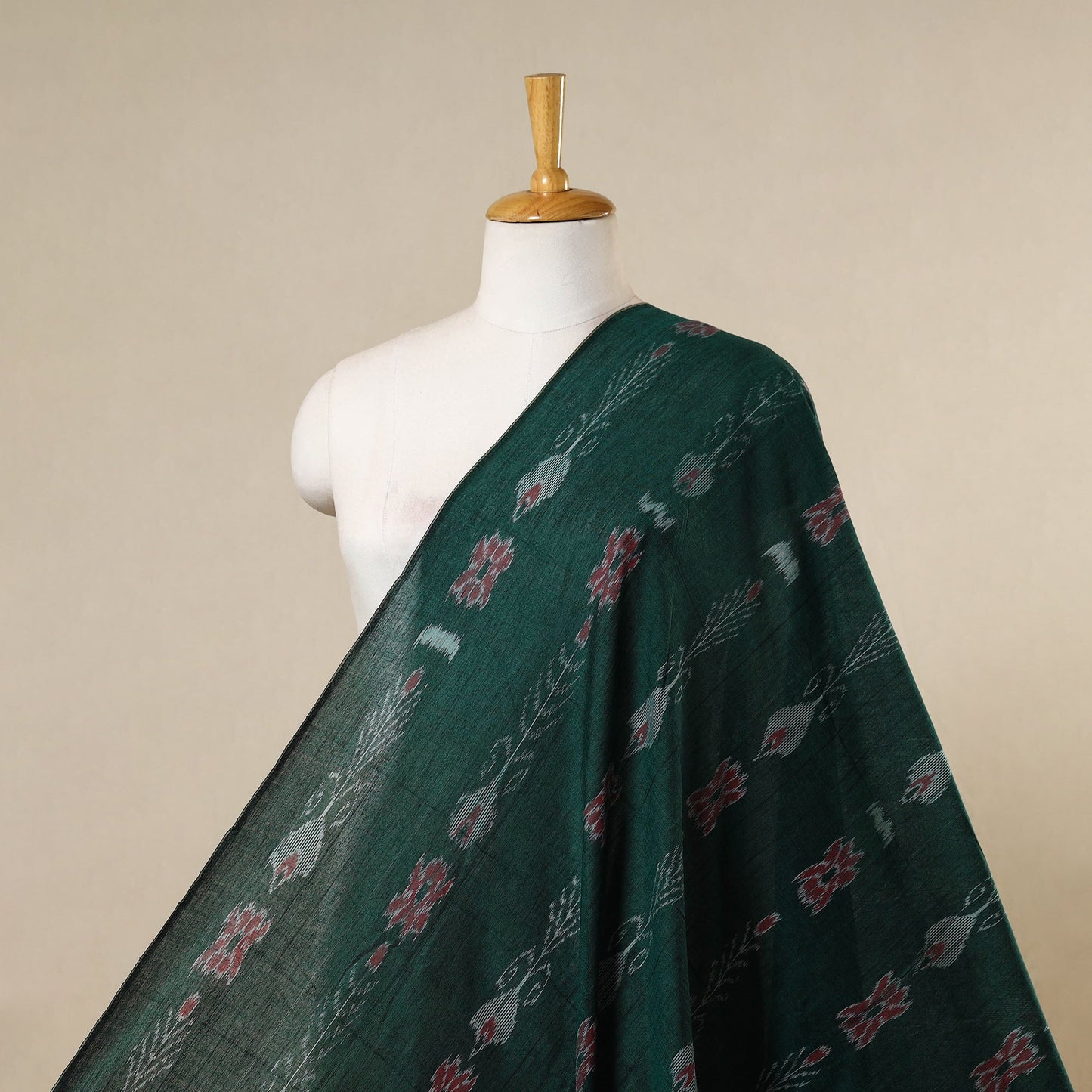 Green - handloom cotton sambalpuri ikat fabric 08