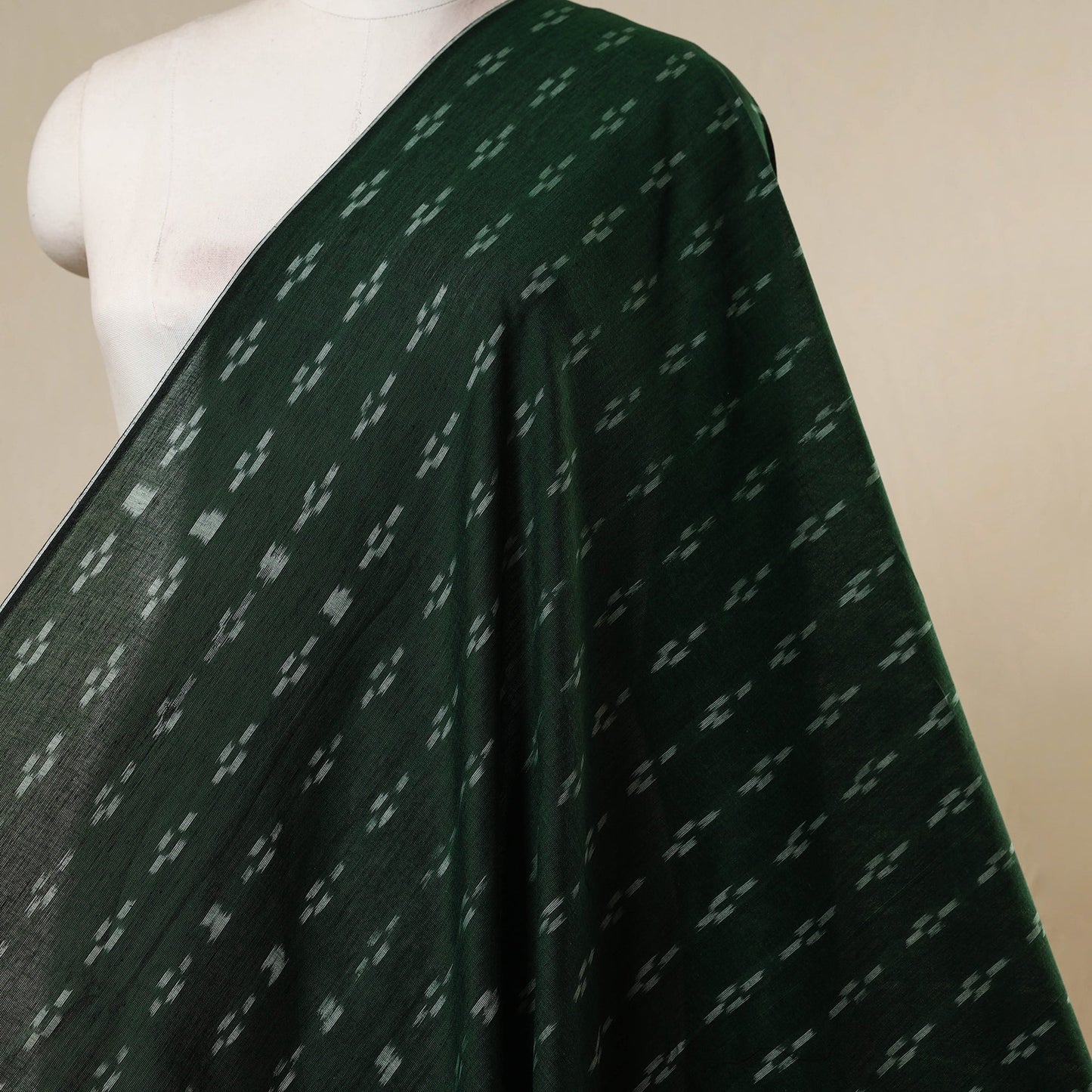 Green - handloom cotton sambalpuri ikat fabric 15