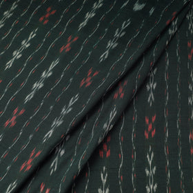 Green Handloom Cotton Sambalpuri Ikat Fabric