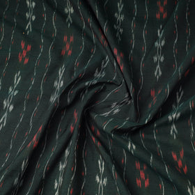 Green Handloom Cotton Sambalpuri Ikat Fabric