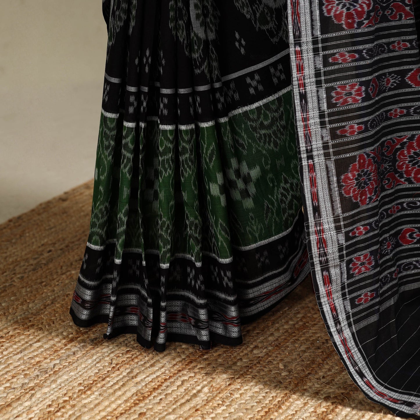 Black - handloom cotton sambalpuri ikat saree 04