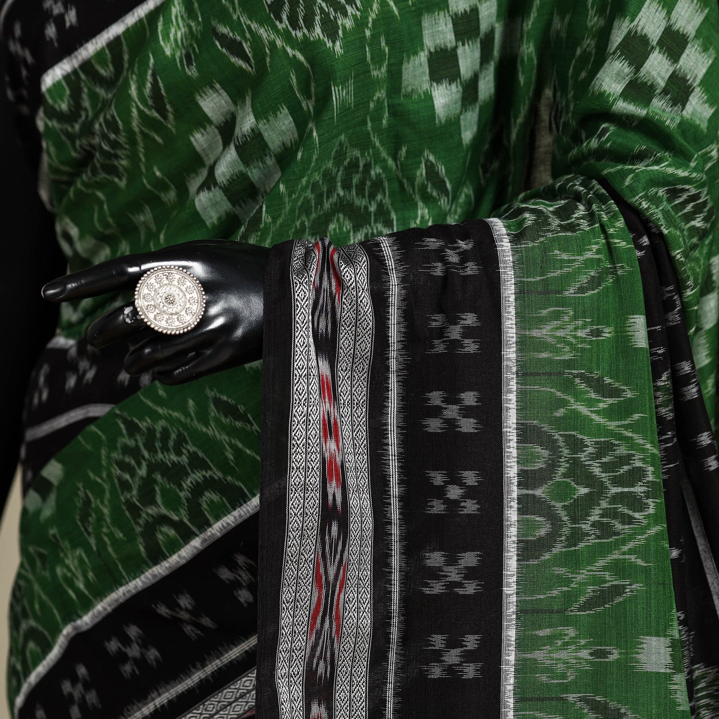 Black - handloom cotton sambalpuri ikat saree 04