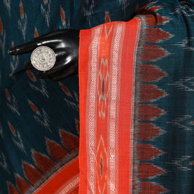 Green - handloom cotton sambalpuri ikat saree 08