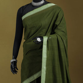 Green - handloom cotton thread border mangalagiri saree 16