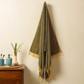 Buy Handloom Cotton Towel with Tassels from Bijnor by Nizam l iTokri.com