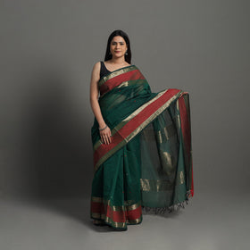  Handloom Cotton Zari Border Kanchipuram Saree 