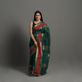 Handloom Cotton Zari Border Kanchipuram Saree 
