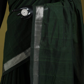 Green - handloom cotton zari border mangalagiri saree 11