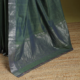 Green - handloom cotton zari border mangalagiri saree 11