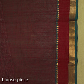Green - handloom cotton zari border mangalagiri saree 24