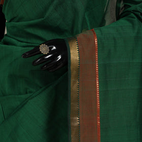Green - handloom cotton zari border mangalagiri saree 25