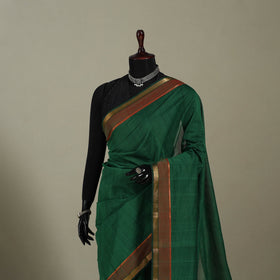 Green - handloom cotton zari border mangalagiri saree 25