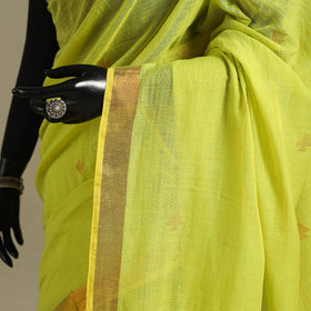 Green - handloom cotton zari buti phulia jamdani saree 01