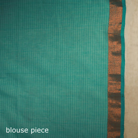 Green - handloom cotton zari buti phulia jamdani saree 03