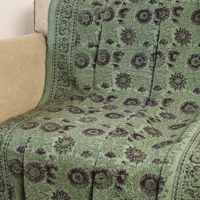 Green - handloom jaipur cotton sofa throw 08 - handcrafted