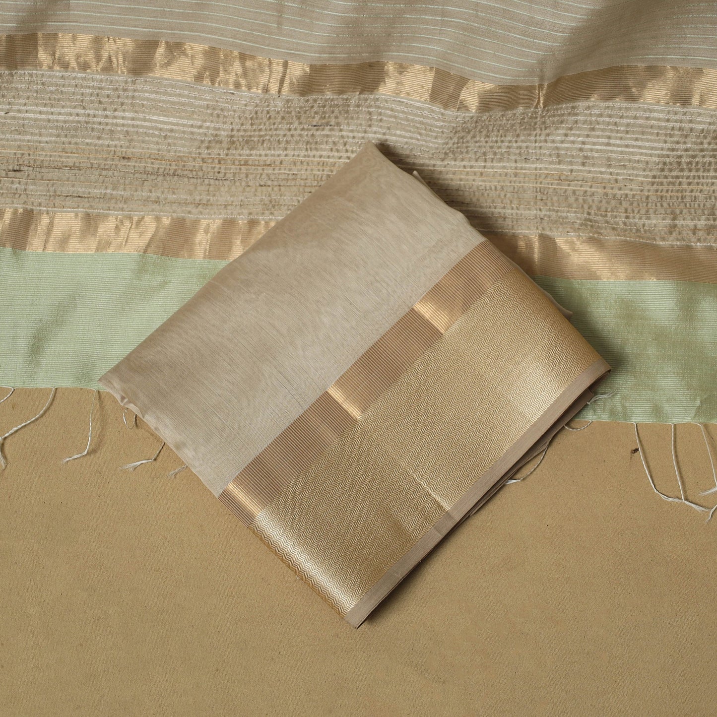 Handloom maheshwari silk 3pc unstitched dress material