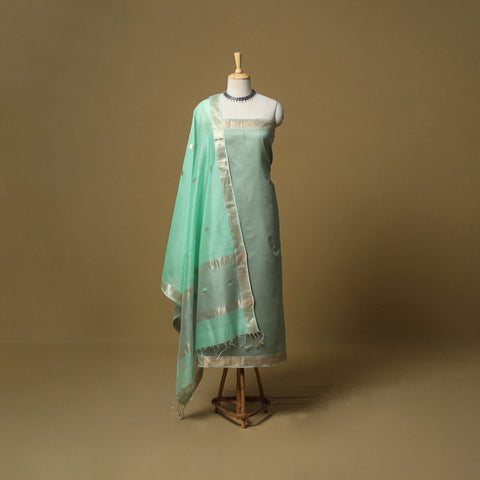 Handloom maheshwari silk buti work 2pc unstitched dress