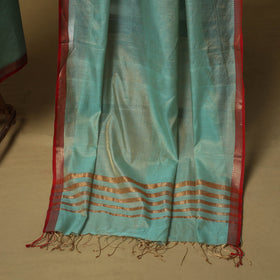 Handloom maheshwari silk tissue zari 2pc unstitched dress