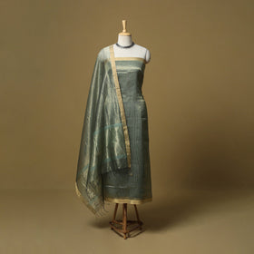 Handloom maheshwari silk tissue zari stripes 2pc unstitched