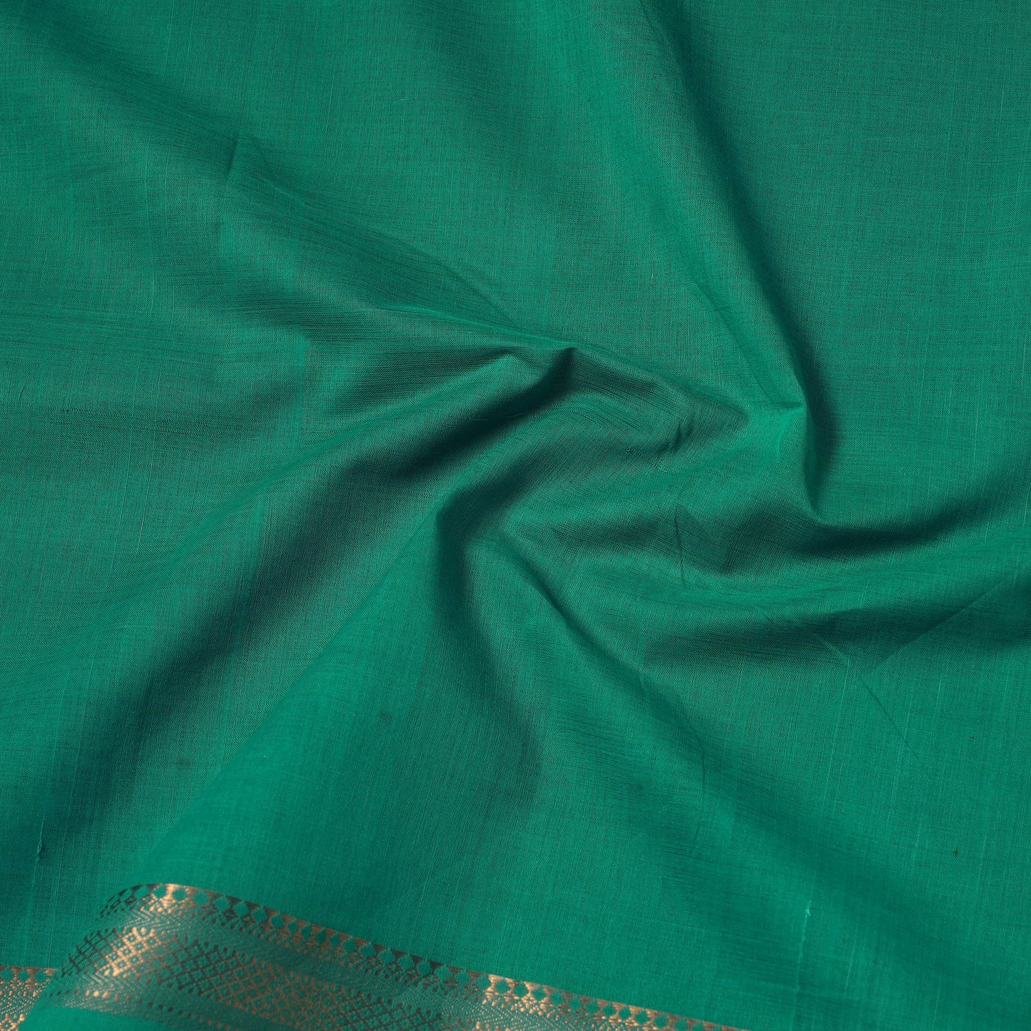 GreenHandloom Mangalagiri Cotton Fabric with Zari Border