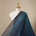 Green Handloom Mangalagiri Cotton Fabric with Zari Border