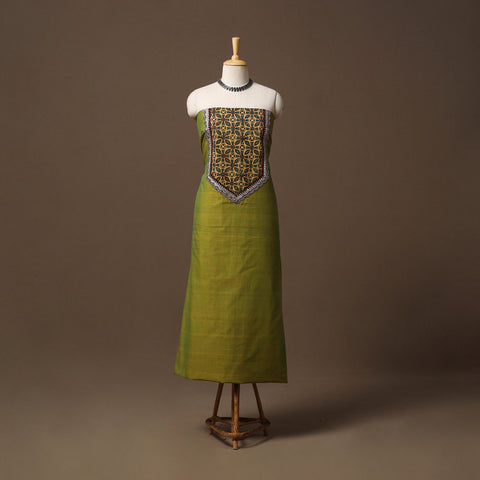 Handloom mangalagiri patchwork cotton unstitched kurta