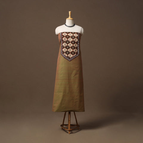 Handloom mangalagiri patchwork cotton unstitched kurta