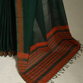 Green Handloom Missing Checks Cotton Mangalagiri Saree