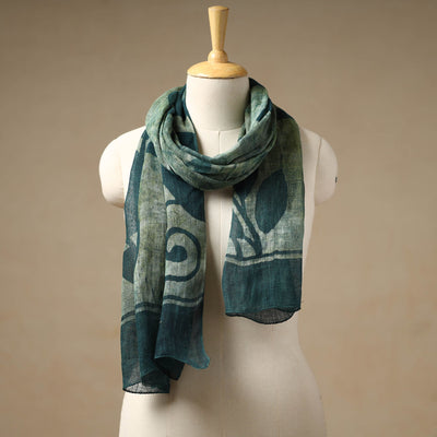 Buy Handloom Block Print  Natural Dyed Linen Bindaas Stole