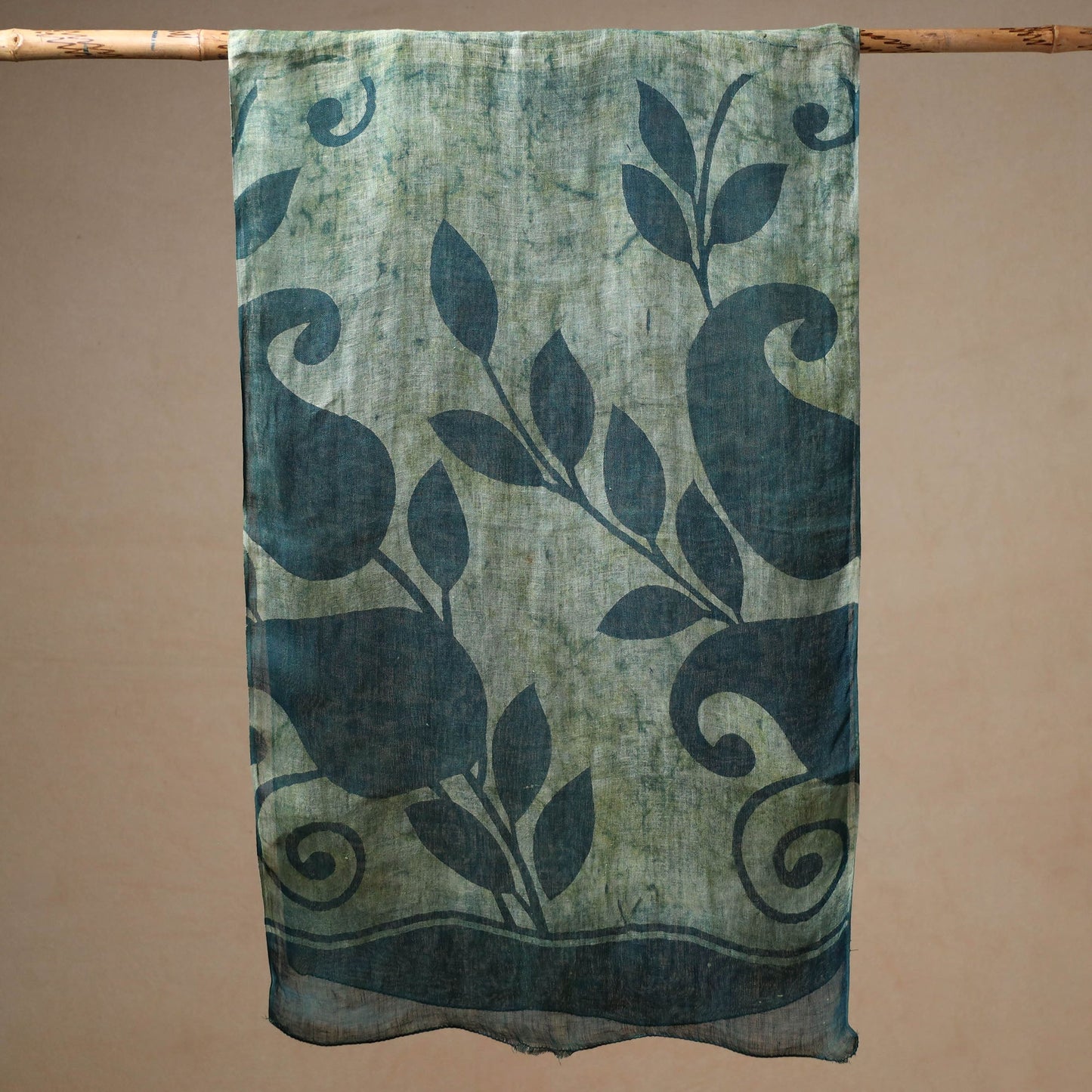 Buy Handloom Block Print  Natural Dyed Linen Bindaas Stole