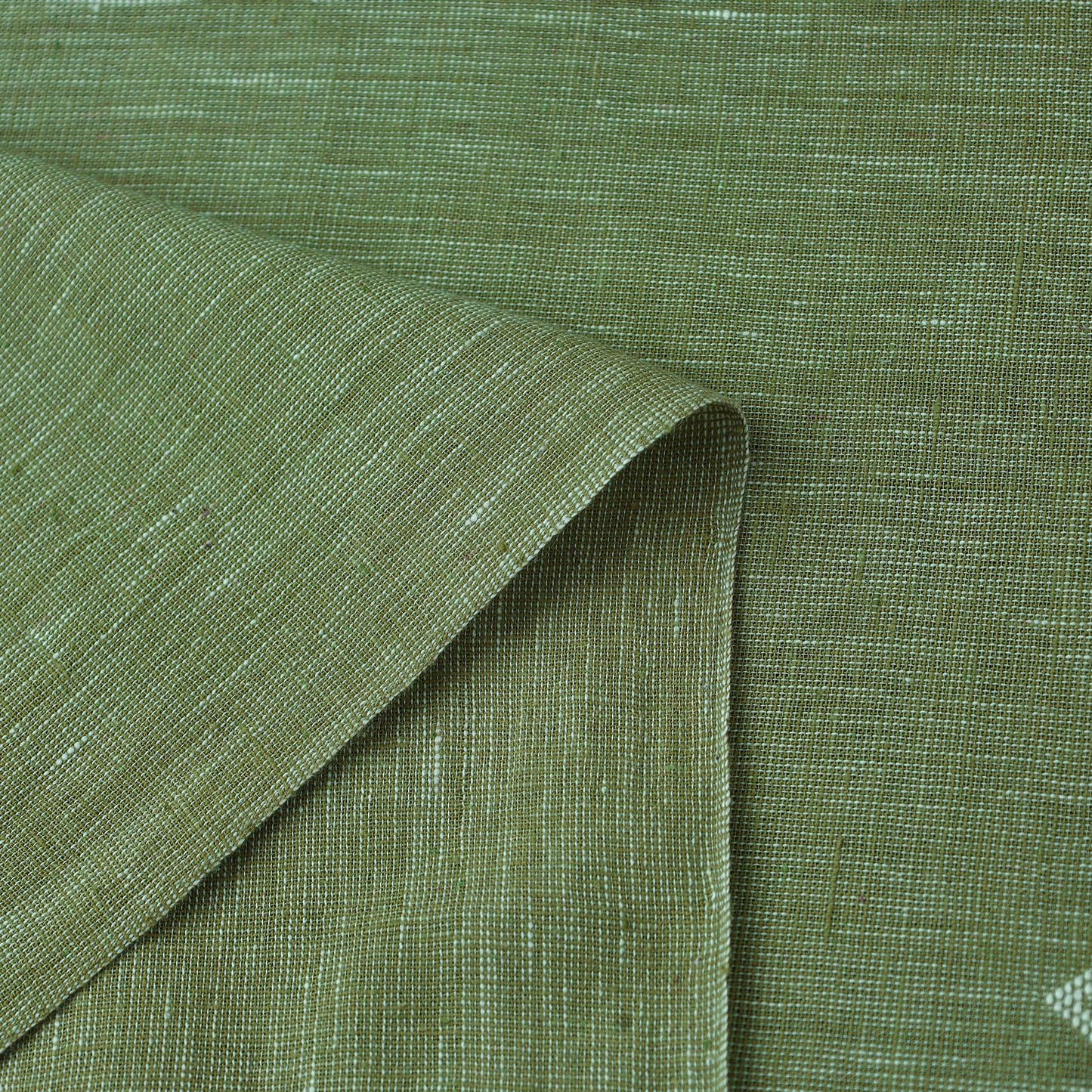 Green - handloom organic buti kala cotton fabric 02