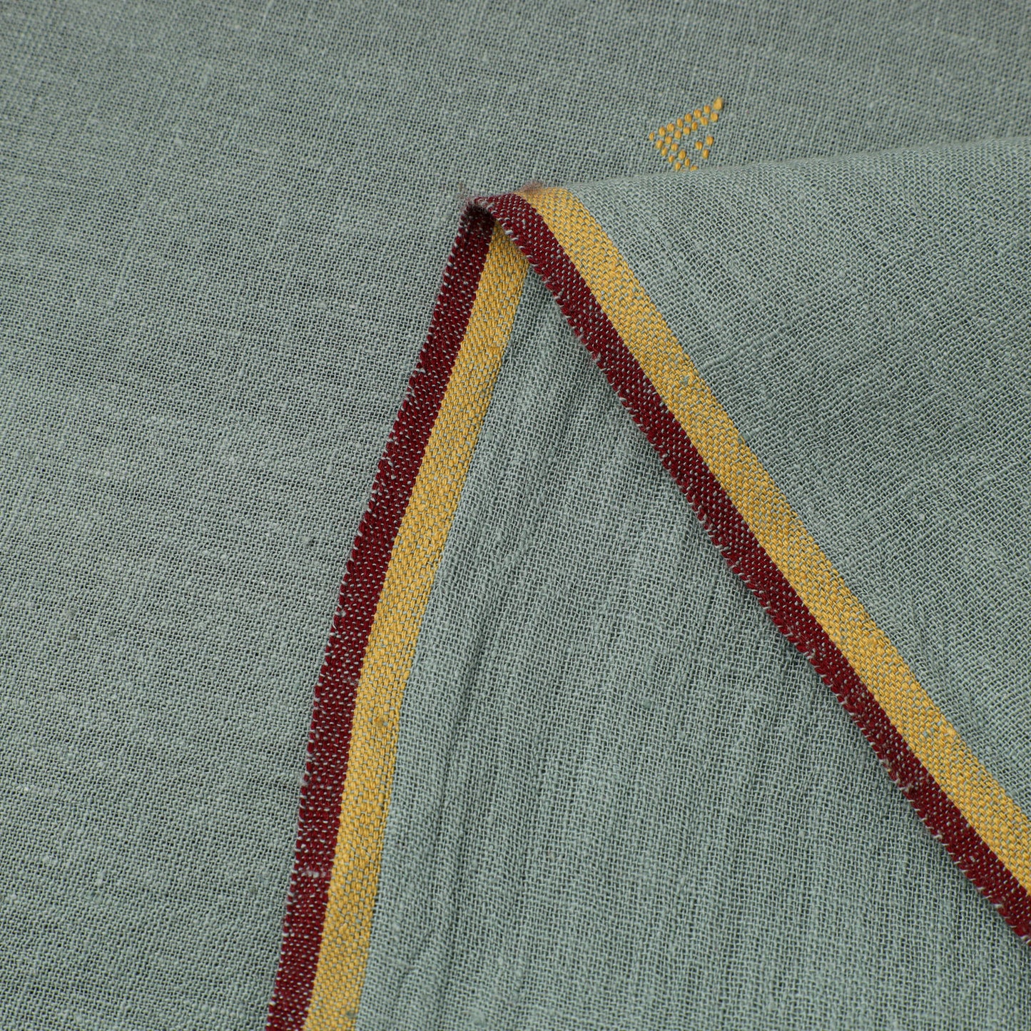 Green - handloom organic buti kala cotton fabric 05