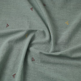 Green - handloom organic buti kala cotton fabric 05